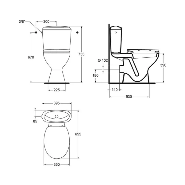 Set vas wc monobloc cu capac si rezervor Vidima Sirius [1]