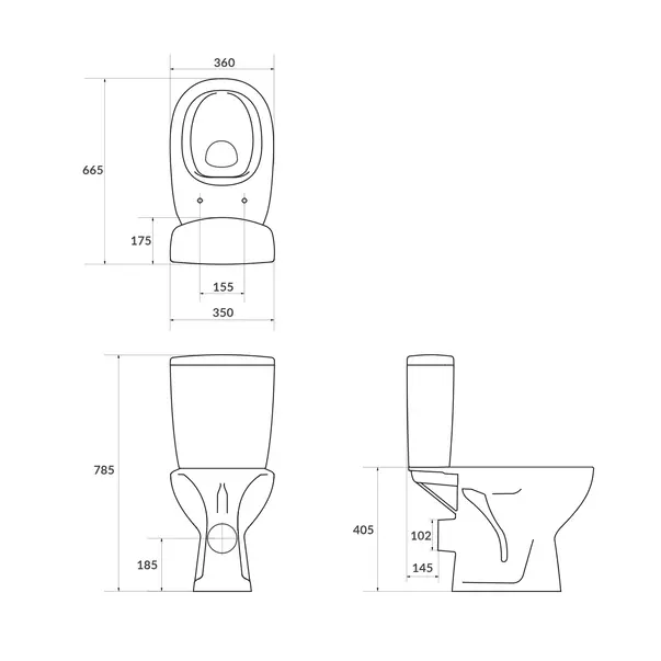 Set vas WC pe pardoseala 613 Cersanit Arteco rezervor 010 si capac softclose alb [1]