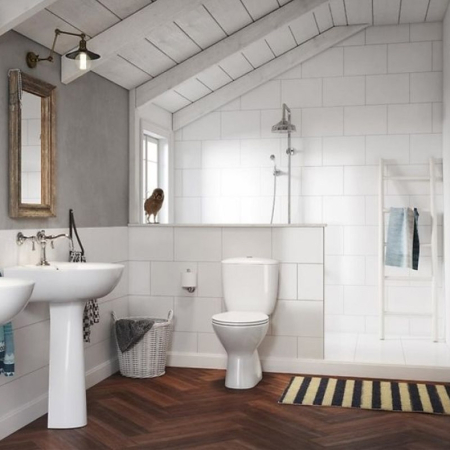 Set vas WC stativ Cersanit, President, cu rezervor si capac din polipropilena inclus, alb [2]