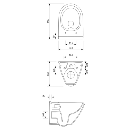 Set vas wc suspendat, Cersanit, Mille, capac cu soft close si quick release, alb [1]