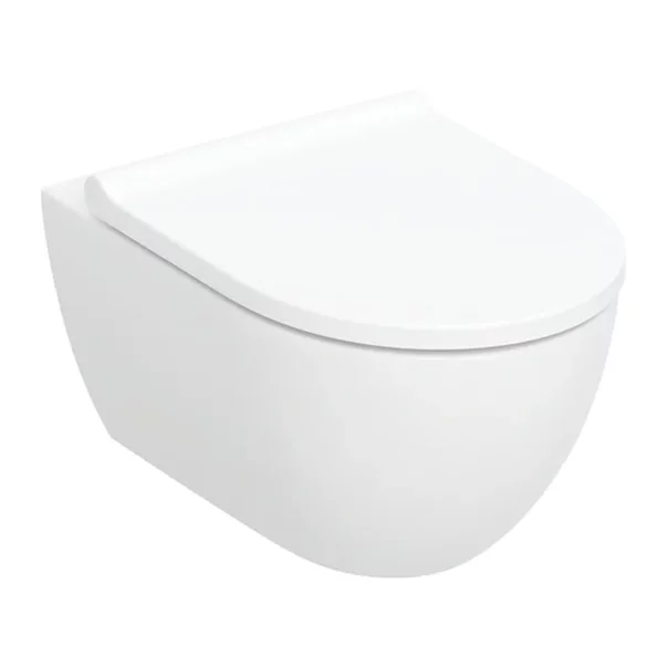 Vase WC - Set vas WC suspendat Geberit Acanto TurboFlush cu capac softclose alb lucios