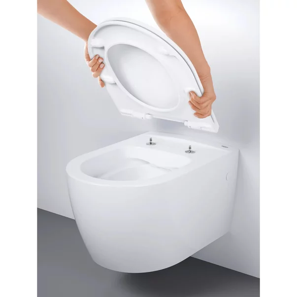 Set vas WC suspendat Grohe Bau Ceramic Rimless alb cu capac, clapeta si rezervor incastrat [3]