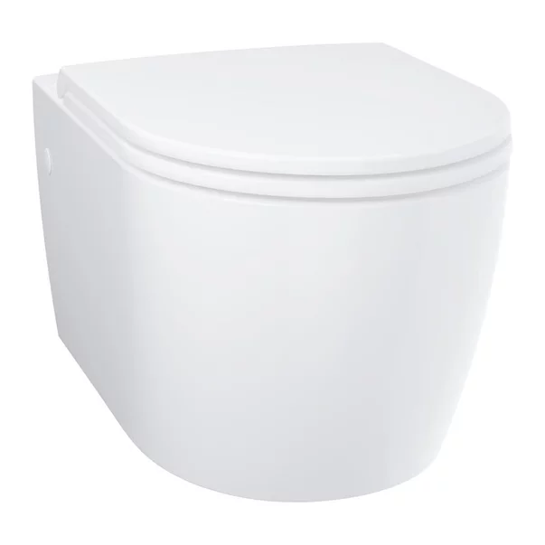 Set vas WC suspendat Grohe Bau Ceramic Rimless alb cu capac, clapeta si rezervor incastrat [5]