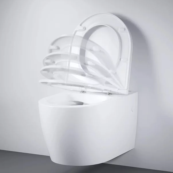 Set vas WC suspendat Grohe Bau Ceramic Rimless alb cu capac, clapeta si rezervor incastrat [2]