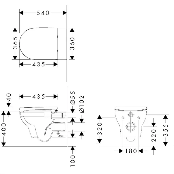 Set vas WC suspendat Hansgrohe GladeLake S AquaChannel Flush cu capac inchidere normala [4]