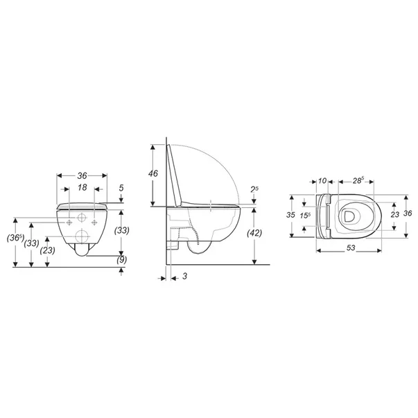Set vas wc suspendat rimfree cu capac Geberit Selnova Premium [2]
