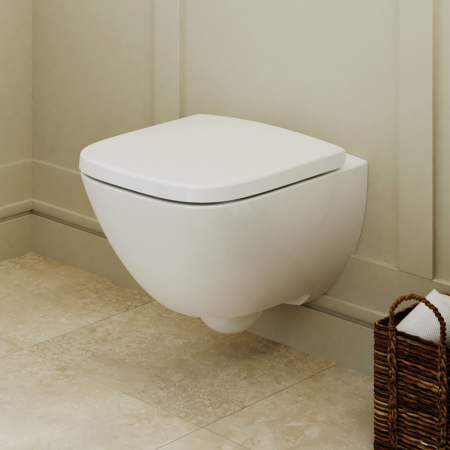 Vase WC - Set vas wc suspendat rimfree cu capac Geberit Selnova Square Premium