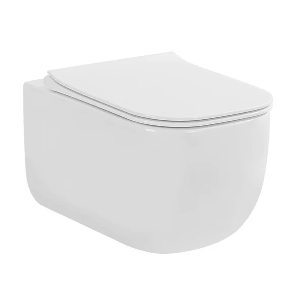 Vase WC - Set vas wc suspendat rimless si capac softclose Quick Release Fluminia Orion