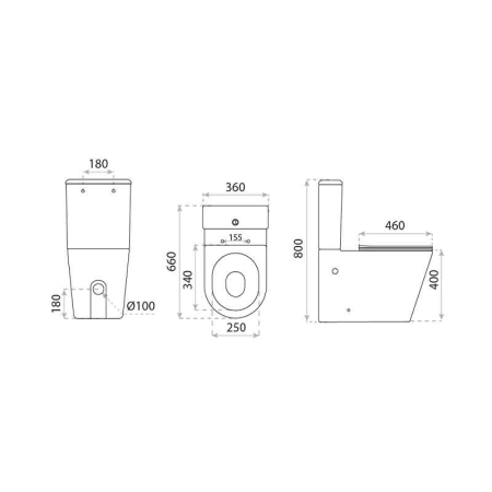 Set WC monobloc, Spectrum, Alfa 2.0, Tornado Flush, cu capac și rezervor, alb [2]