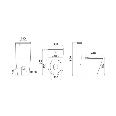 Set WC monobloc Spectrum, Clementina Black, Rimless Protect, cu capac și rezervor, 38x60.5 cm, negru mat [2]