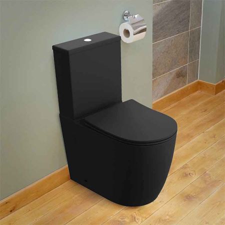 Set WC monobloc Spectrum, Novelda, Rimless Protect, cu capac și rezervor, 38x60.5 cm, negru mat [1]