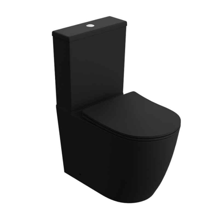 Vase WC - Set WC monobloc Spectrum, Novelda, Rimless Protect, cu capac și rezervor, 38x60.5 cm, negru mat