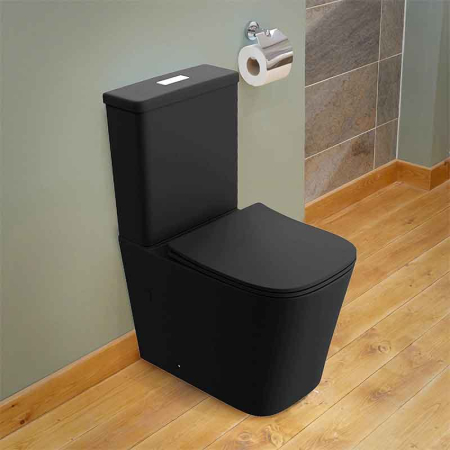 Set WC monobloc Spectrum, Terra Black, Rimless Protect, cu capac și rezervor, 37x64 cm, negru mat [1]