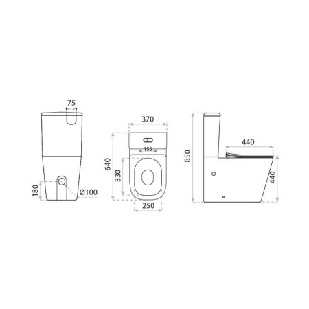 Set WC monobloc, Spectrum, Terra, Rimless Protect, cu capac și rezervor, alb [3]