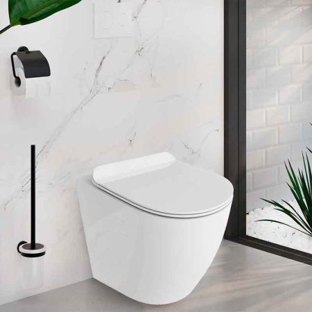 Set WC stativ, Spectrum, Trendi, Rimless Protect, cu capac soft close, alb [2]