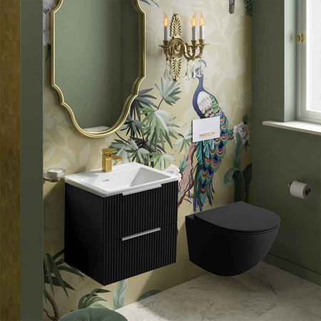 Set WC suspendat Spectrum, Sierra Black 3.0, Tornado Flush, cu capac soft close, quick release, negru mat [1]