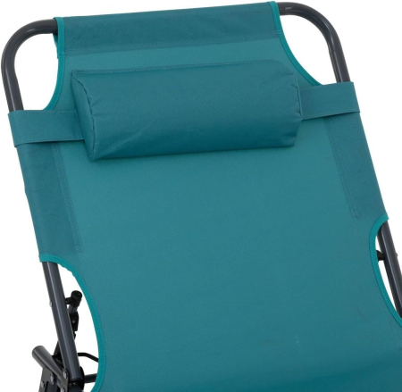 Sezlong 5Five Beach Chair, cadru metalic, pliere compacta, 173x56x27 cm, albastru turcoaz [2]