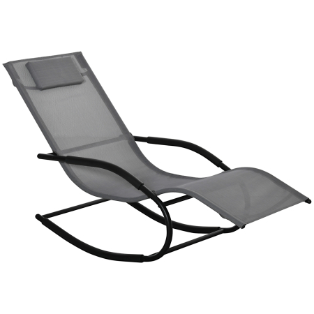 Mobilier gradina si terasa -  Sezlong Balansoar Zero Gravity Ergonomic, din Metal si Texteline, 62.5x150x84cm