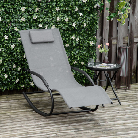  Sezlong Balansoar Zero Gravity Ergonomic, din Metal si Texteline, 62.5x150x84cm [1]