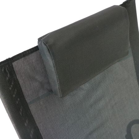  Sezlong Leagan pentru Extern in Otel Invelit in Textilen, Negru [8]