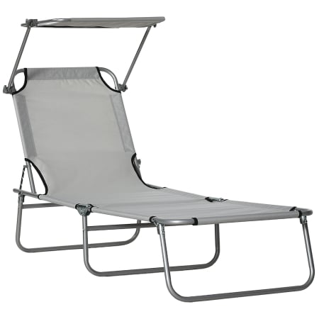 Mobilier gradina si terasa -  Sezlong pentru Gradina cu Baldachin Reglabil