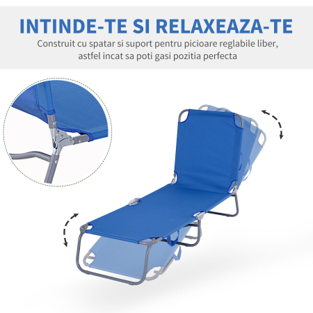  Sezlong pentru Gradina Pliabil din Metal si Tesut Oxford Respirabil [3]