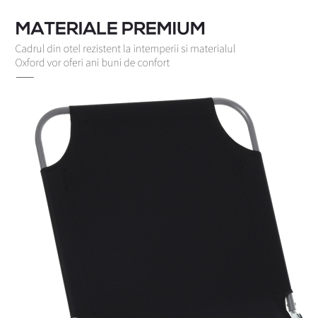  Sezlong pentru Gradina Pliabil din Metal si Tesut Oxford Respirabil [5]