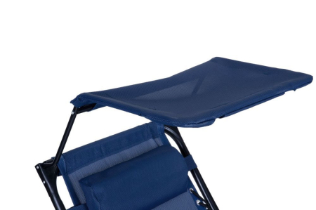 Sezlong pliabil 86x67x120 cm, zero gravity, copertina reglabila, spatar 3 pozitii, cadru otel si material impermeabil, albastru [6]