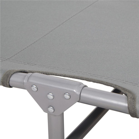 Sezlong pliabil cu parasolar, 188x57x38cm, sarcina 120kg, gri [4]