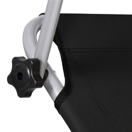 Sezlong pliabil cu parasolar, 188x57x38cm, sarcina 120kg, gri antracit [1]