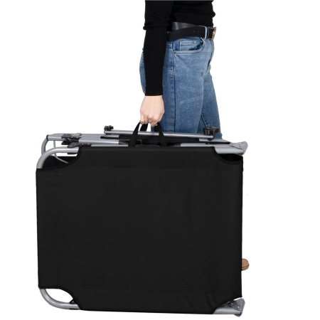 Sezlong pliabil cu parasolar, 188x57x38cm, sarcina 120kg, gri antracit [3]