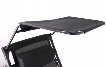 Sezlong pliabil cu parasolar SERSIMO, 85x77x150cm, Negru [7]