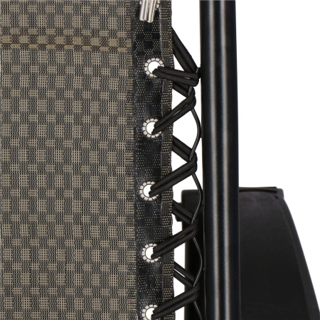 Sezlong pliabil cu parasolar si suport pahare, spatar blocare pozitie, textilene impermeabil, max 130 kg, 77x110x175 cm, maro [19]