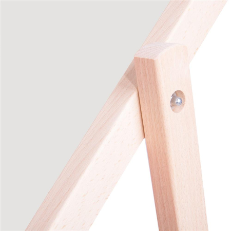 Sezlong pliabil din lemn de fag, autoasamblare, 120kg, gri deschis [9]