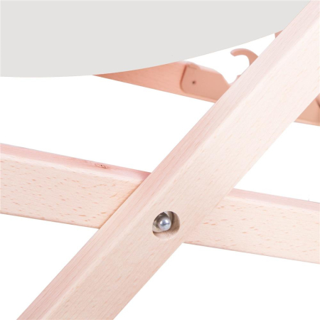 Sezlong pliabil din lemn de fag, autoasamblare, 120kg, gri deschis [8]