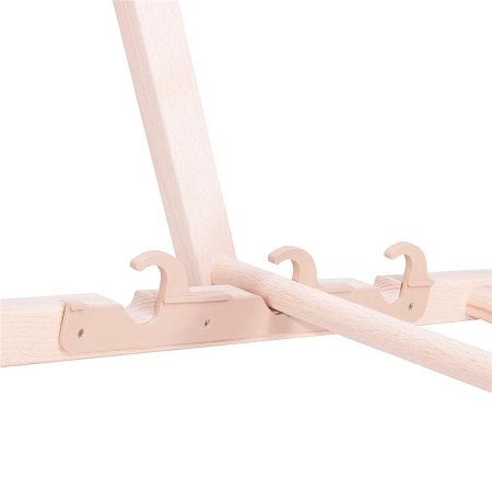 Sezlong pliabil din lemn de fag, autoasamblare, 120kg, gri deschis [4]