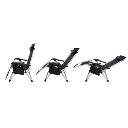 Sezlong pliabil gravitate zero, 175x65 cm, cu masuta si buzunar organizator, 120 kg, negru [7]