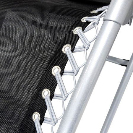 Sezlong pliabil gravitate zero, 175x65 cm, cu masuta si buzunar organizator, 120 kg, negru [5]