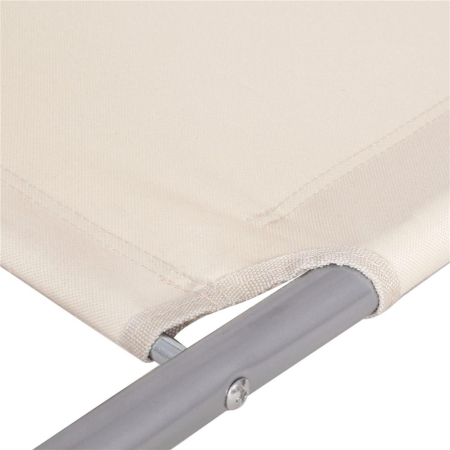 Sezlong pliabil pentru plaja, cu roti, parasolar reglabil si buzunar depozitare, 150x61 cm, 120 kg, bej [9]