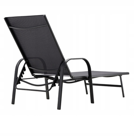 Sezlong pliabil reglabil pentru terasa si balcon, textilena si cadru otel, 195x69x94 cm, gri inchis [11]