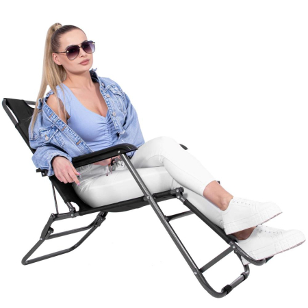 Sezlong pliabil Relax Zero Gravity, 80x60x153cm, negru [11]