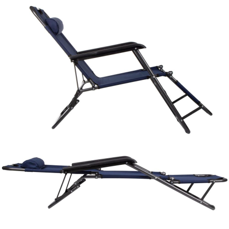 Sezlong pliabil GC12, Relax Zero Gravity, 80x60x153cm, Albastru inchis [12]