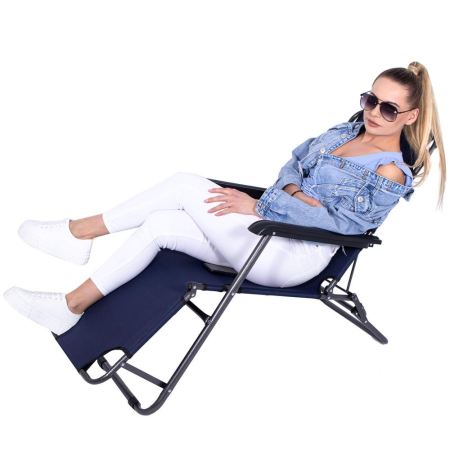 Sezlong pliabil GC12, Relax Zero Gravity, 80x60x153cm, Albastru inchis [3]