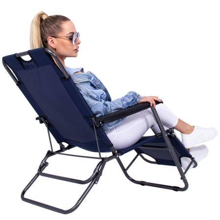 Sezlong pliabil GC12, Relax Zero Gravity, 80x60x153cm, Albastru inchis [5]