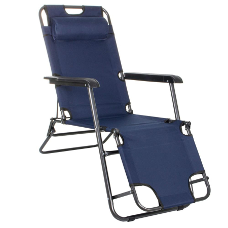 Scaune gradina si sezlonguri - Sezlong pliabil GC12, Relax Zero Gravity, 80x60x153cm, Albastru inchis