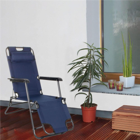 Sezlong pliabil GC12, Relax Zero Gravity, 80x60x153cm, Albastru inchis [19]