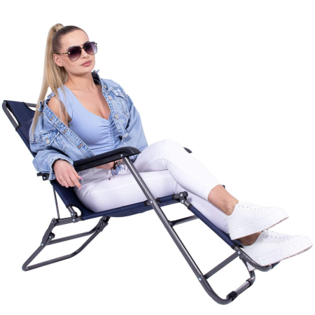 Sezlong pliabil GC12, Relax Zero Gravity, 80x60x153cm, Albastru inchis [2]