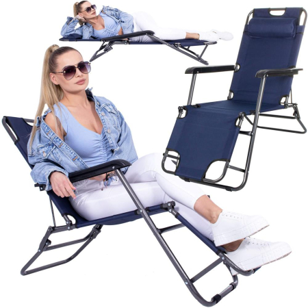 Sezlong pliabil GC12, Relax Zero Gravity, 80x60x153cm, Albastru inchis [9]