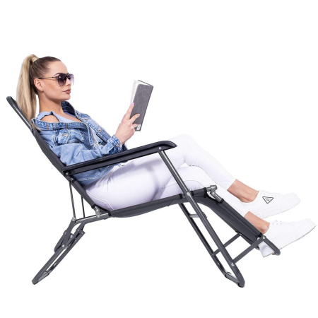 Sezlong pliabil GC13, Relax Zero Gravity, 80x60x153cm, Gri [2]