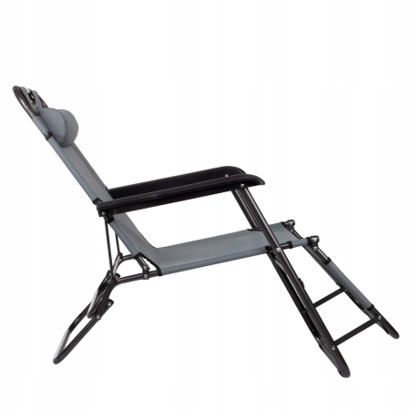Sezlong pliabil GC13, Relax Zero Gravity, 80x60x153cm, Gri [8]